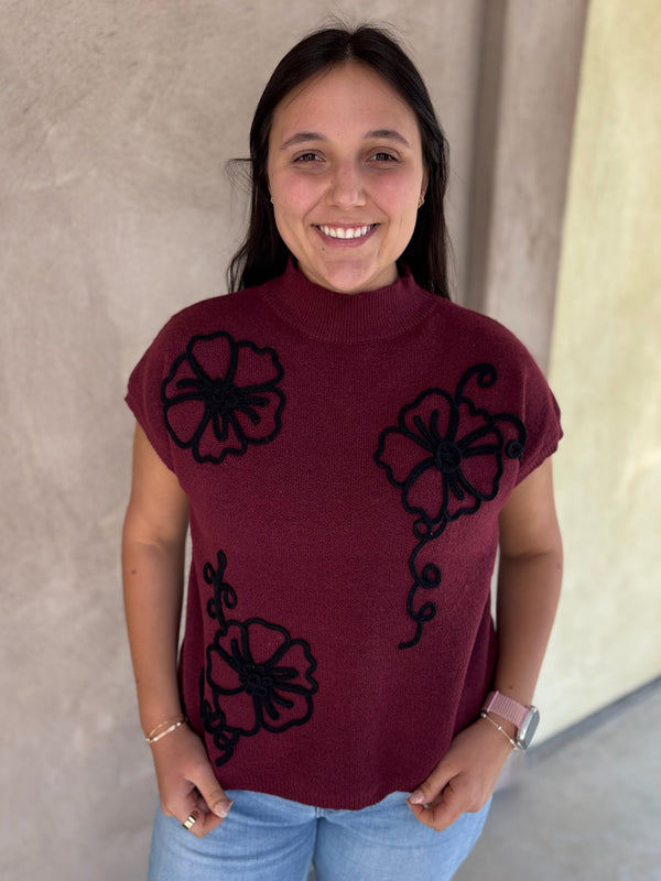 Artful Blooms Knit Top