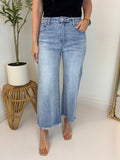 Faith Frayed Wide Leg Denim - Risen
