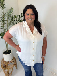 Simple Thing Button Front Blouse - Plus