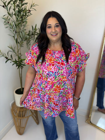 First Glance Floral Top - Plus