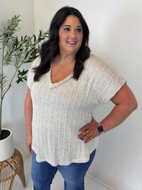 Weekend Ease V Neck Top - Plus