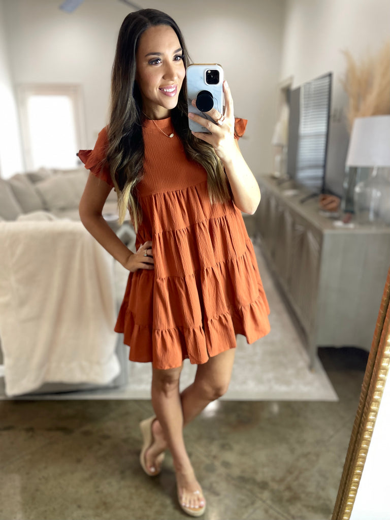 Pumpkin Spice Tiered Dress
