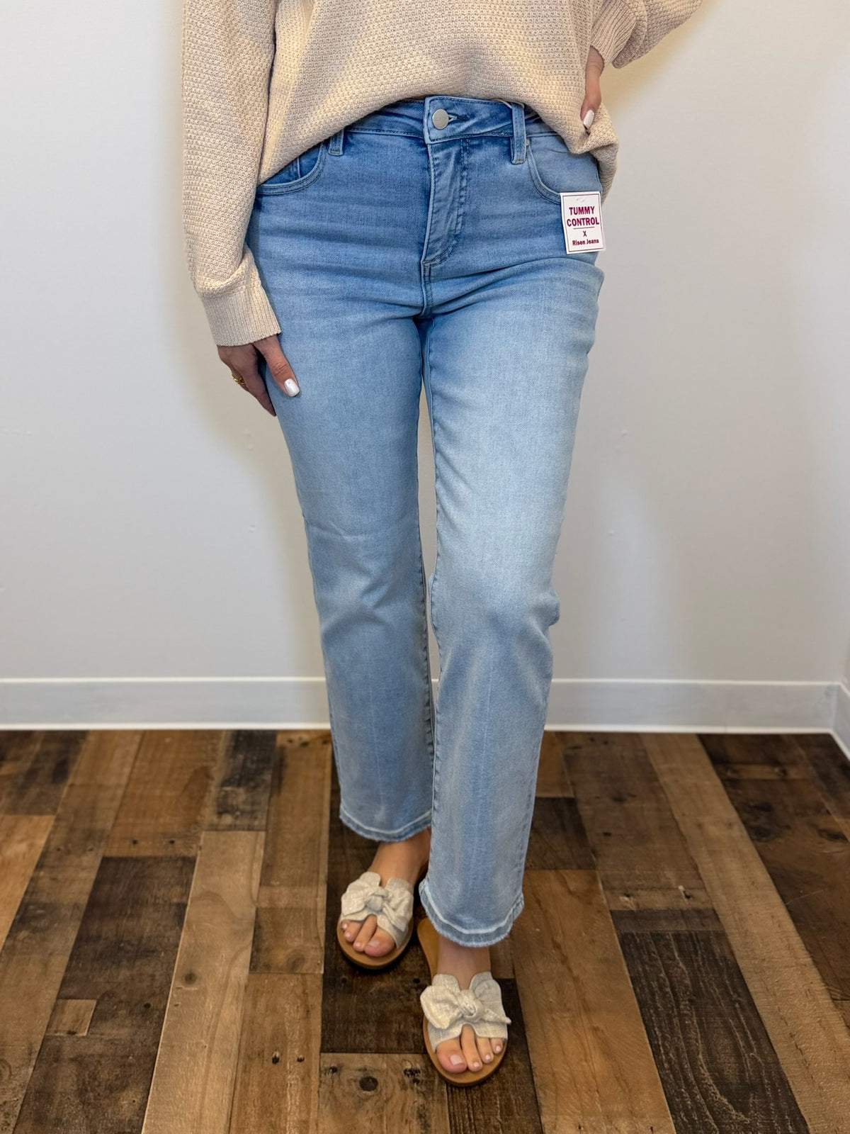 Ashlyn Tummy Control Crop Straight Jean - Risen