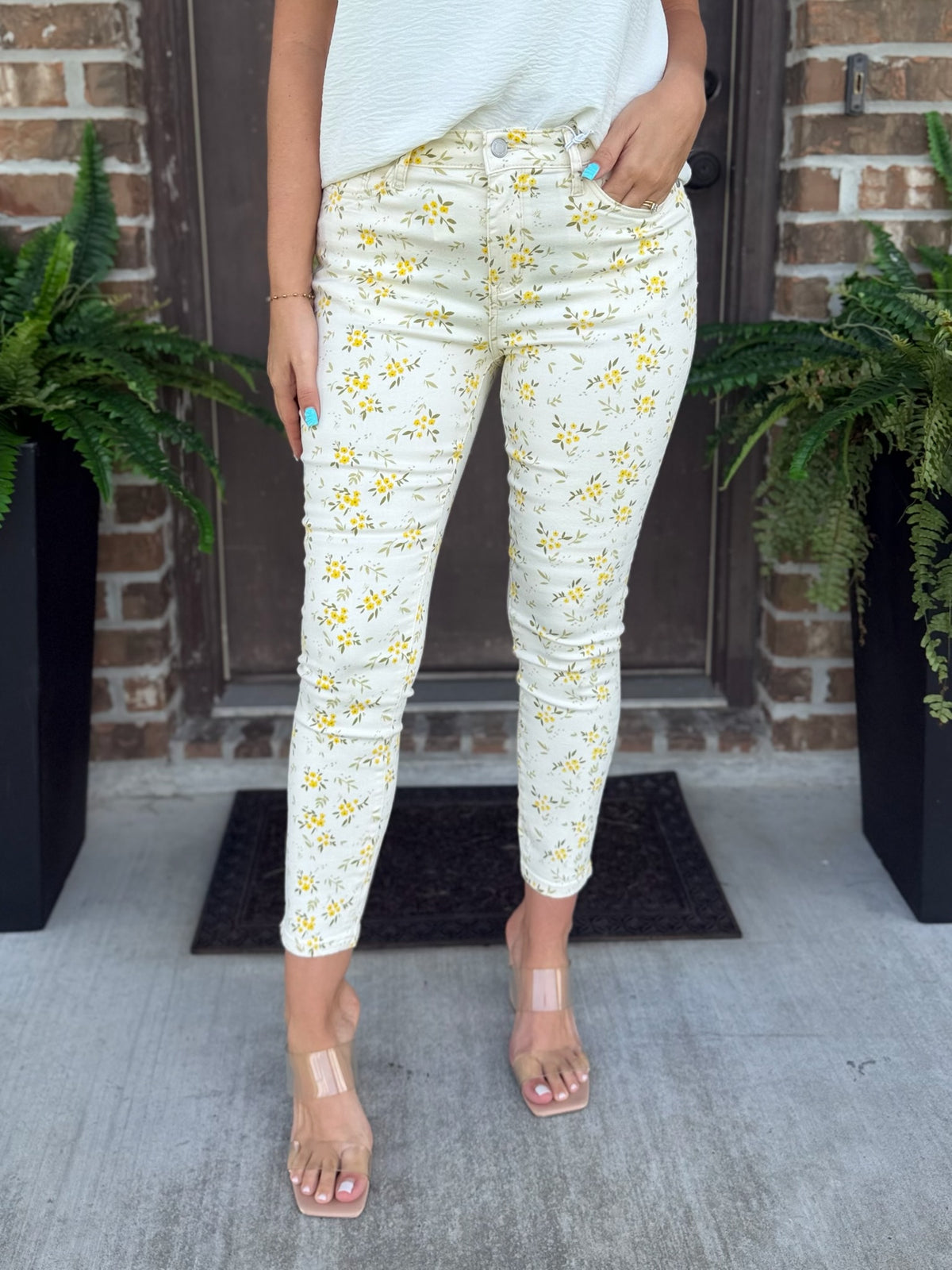 Poppy Floral Print Skinny Jean - Judy Blue