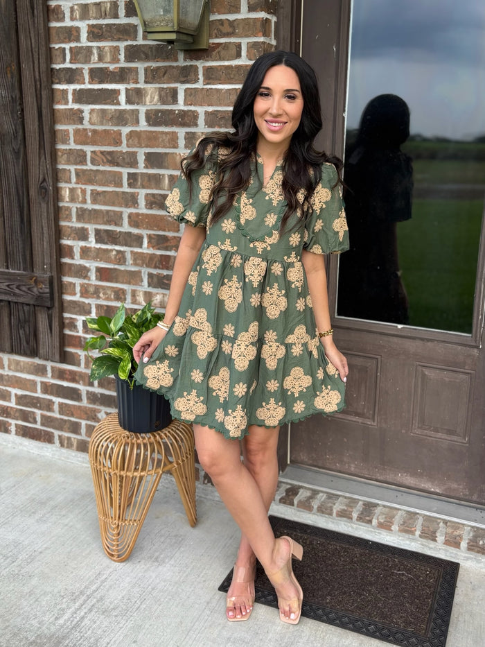 Sunlit Grove Tiered Dress