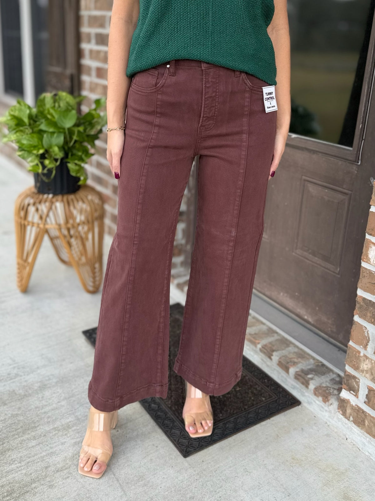 Hazel Tummy Control Cropped Wide Leg Jean - Risen