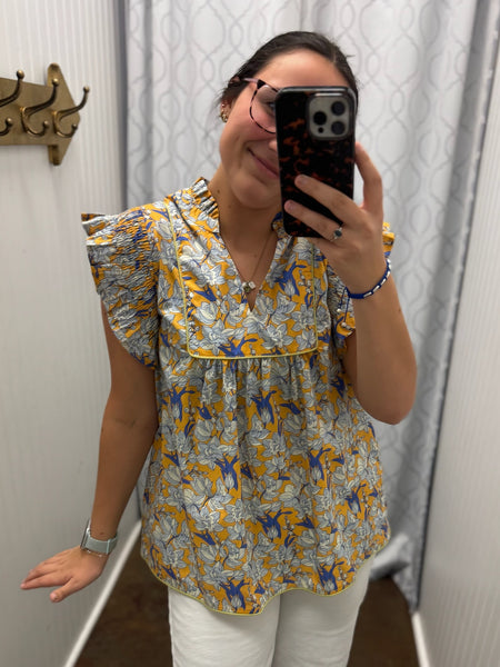 Look on the Brightside Floral Blouse