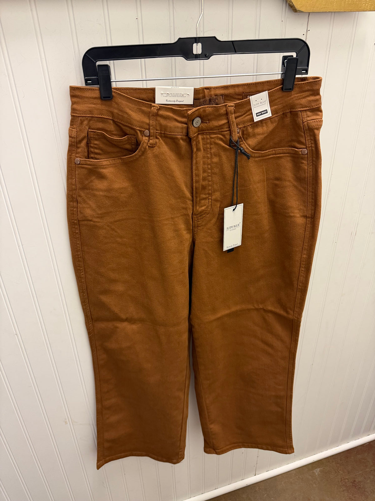 Camel Tummy Control Wide Crop Jean - Judy Blue (Plus)