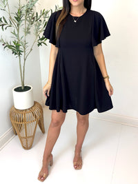 Midnight Soiree Flutter Sleeve Dress