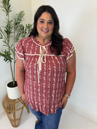 Mulberry Moment Floral Blouse - Plus