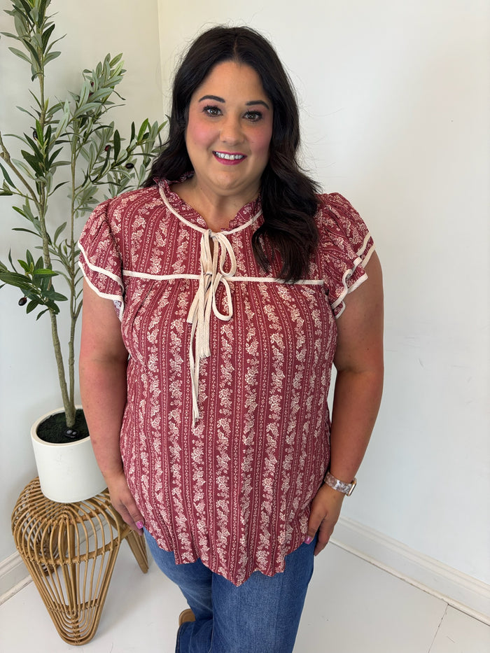 Mulberry Moment Floral Blouse - Plus