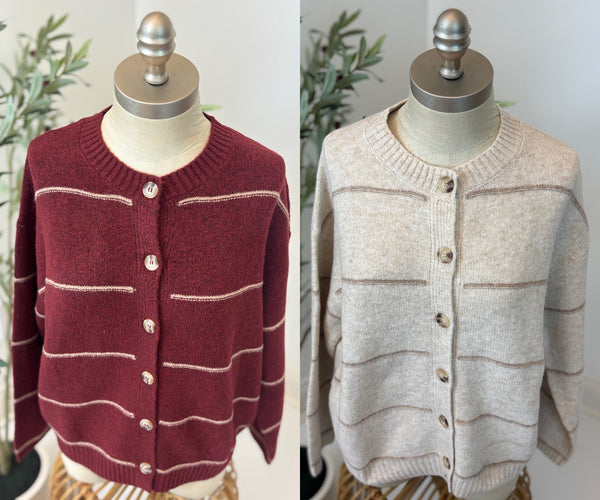 Soft Spoken Striped Cardigan
