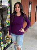 Long Sleeve Henley Thermal Knit Top