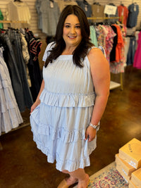 Blue Skies Sleeveless Dress - Plus