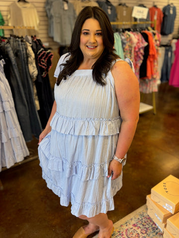 Blue Skies Sleeveless Dress - Plus