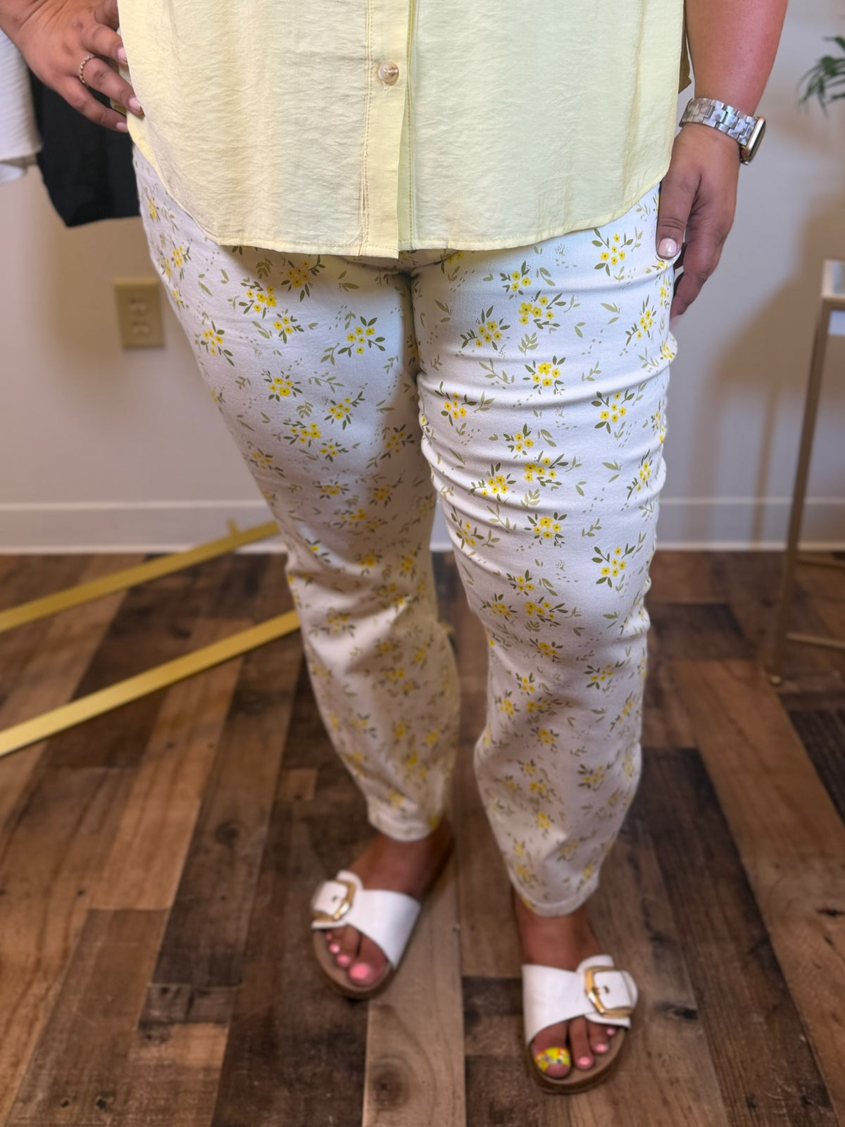 Poppy Floral Print Skinny Jean - Judy Blue (PLUS)