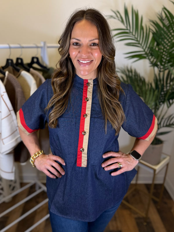 Well Acquainted Button Top