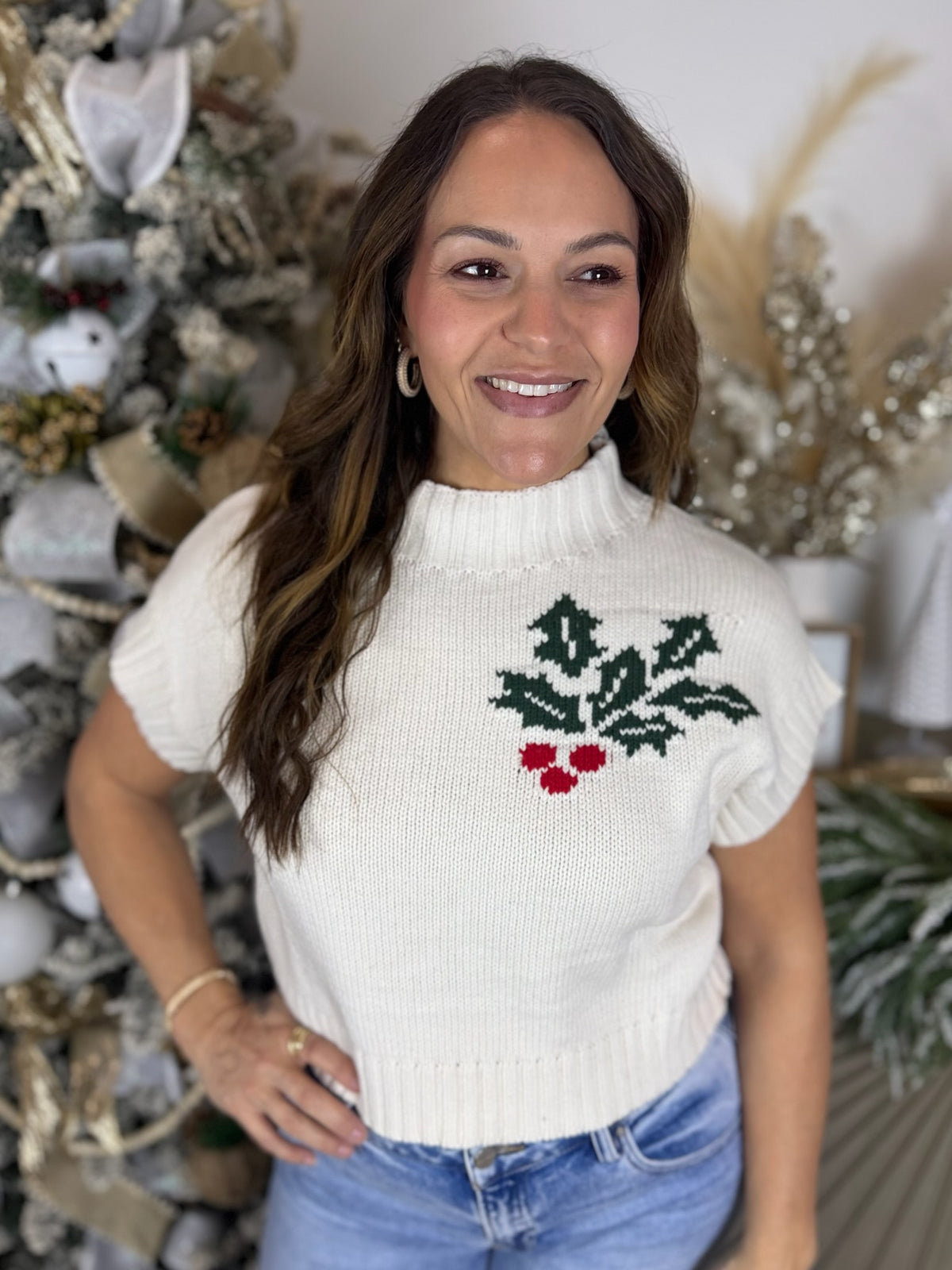 Holly Jolly Short Sleeve Sweater