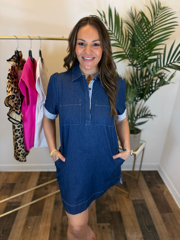 Coastal Meeting Denim Dress