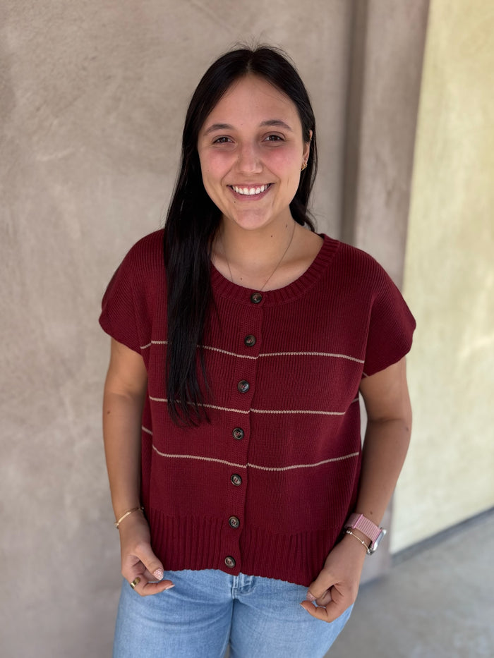Cranberry Cutie Short Sleeve Cardigan