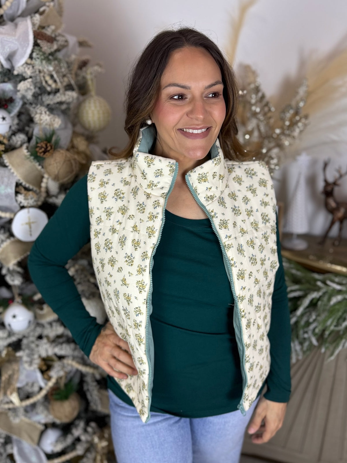 Petal Patch Puffer Vest