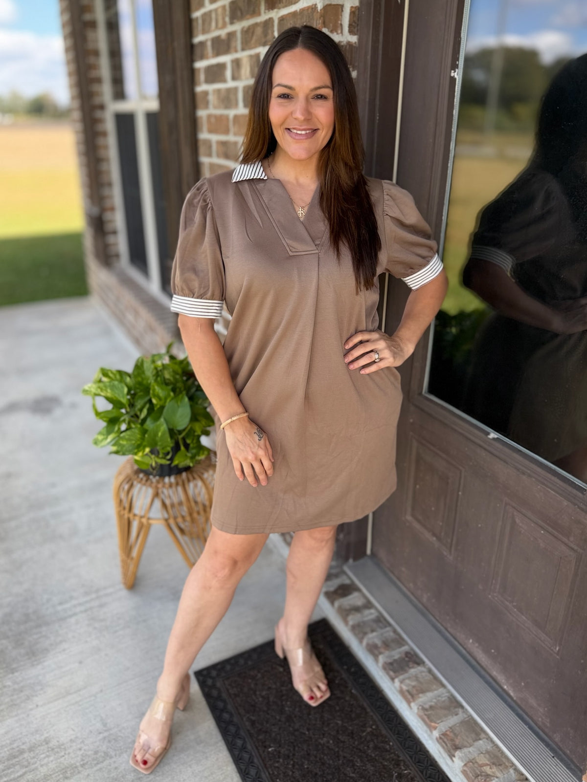 Cozy Collegiate Collared Dress