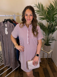 Weekend in Wine Striped Dress