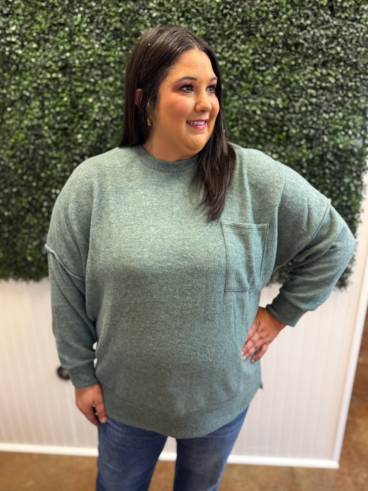 Misty Morning Pocket Top - Plus