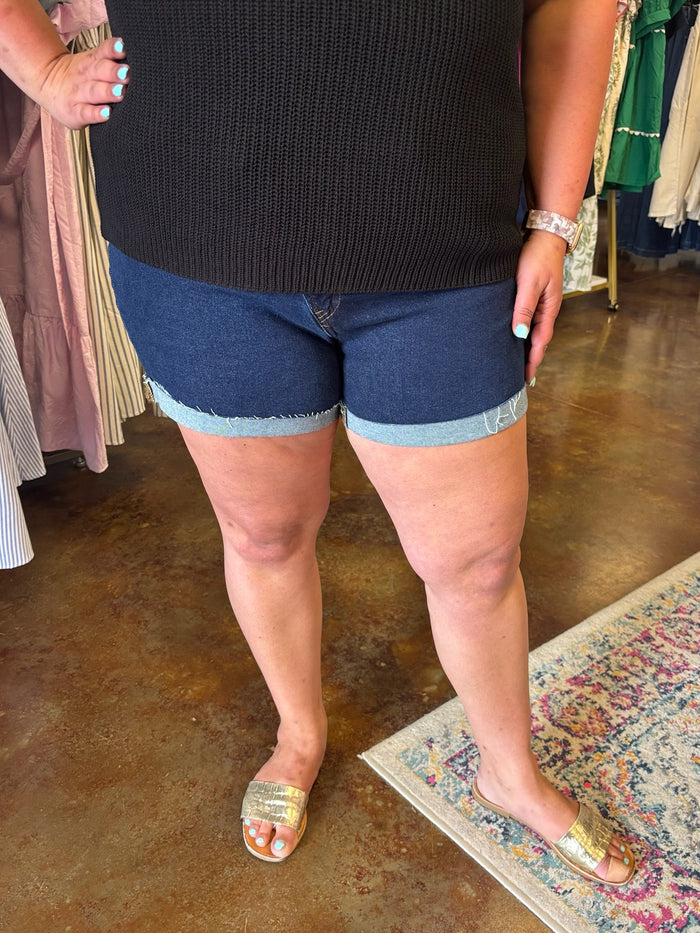 Kourtnie Cross Over Denim Short - Risen (Plus)