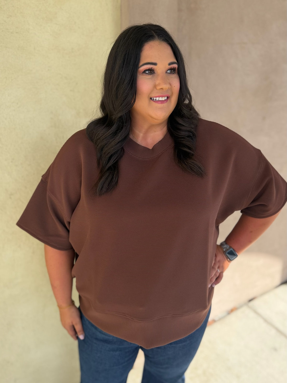 Off Duty Ribbed Top - Plus