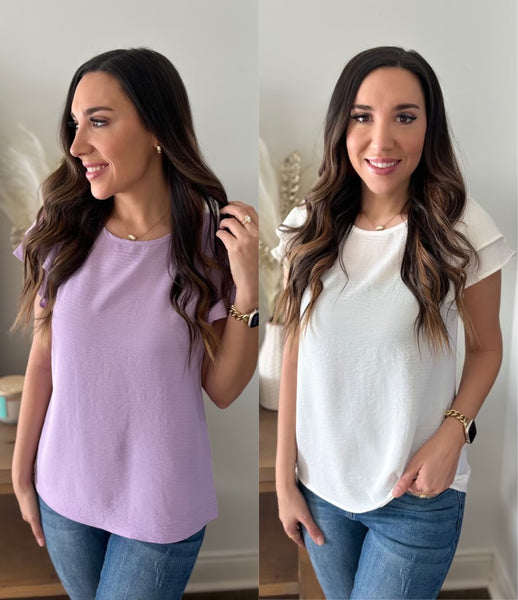 All Smiles Flutter Sleeve Top