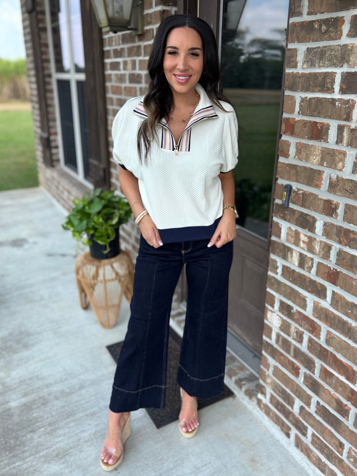 Coffee Run Textured Top