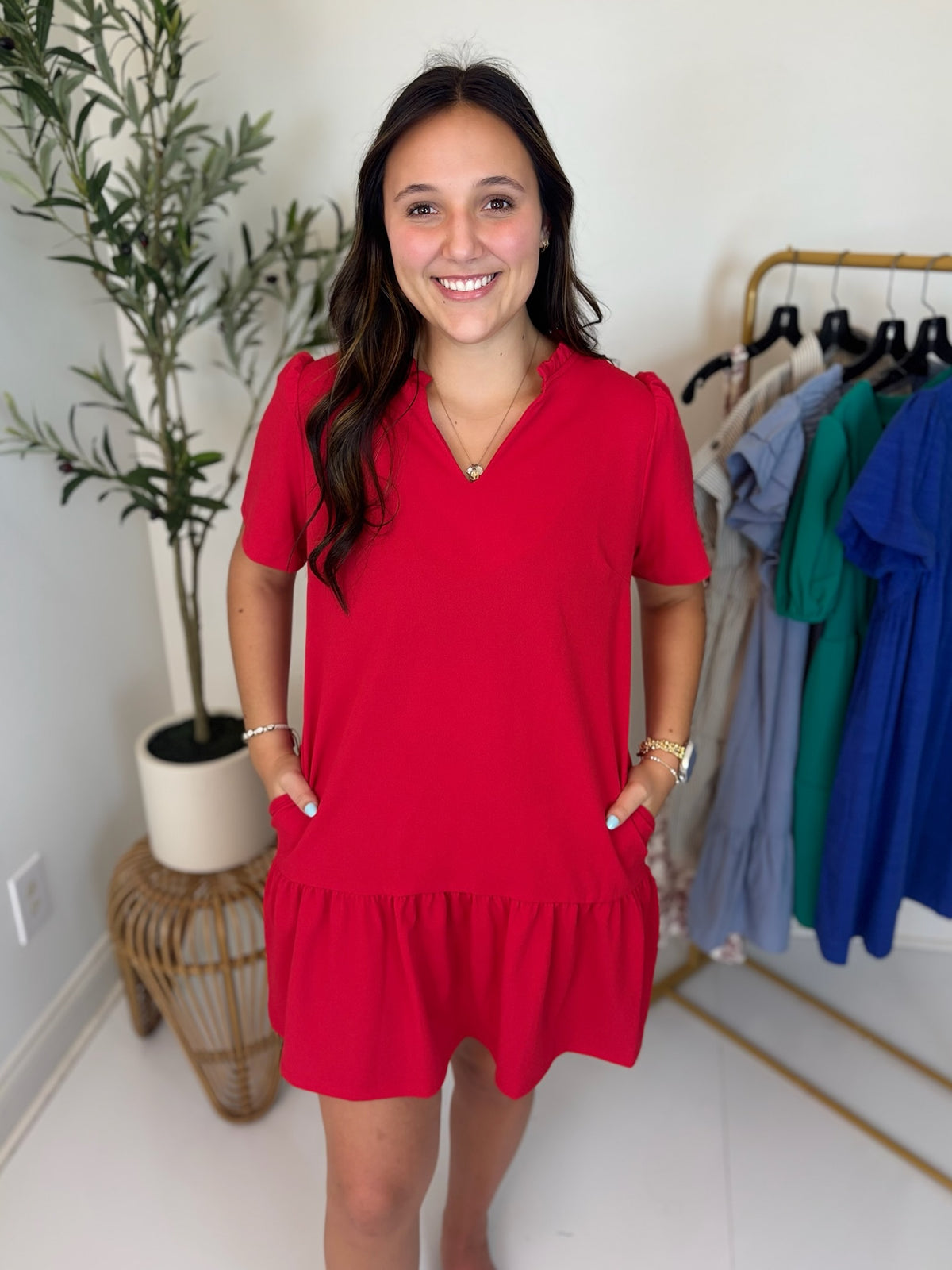 Ruby Ruffled Dress