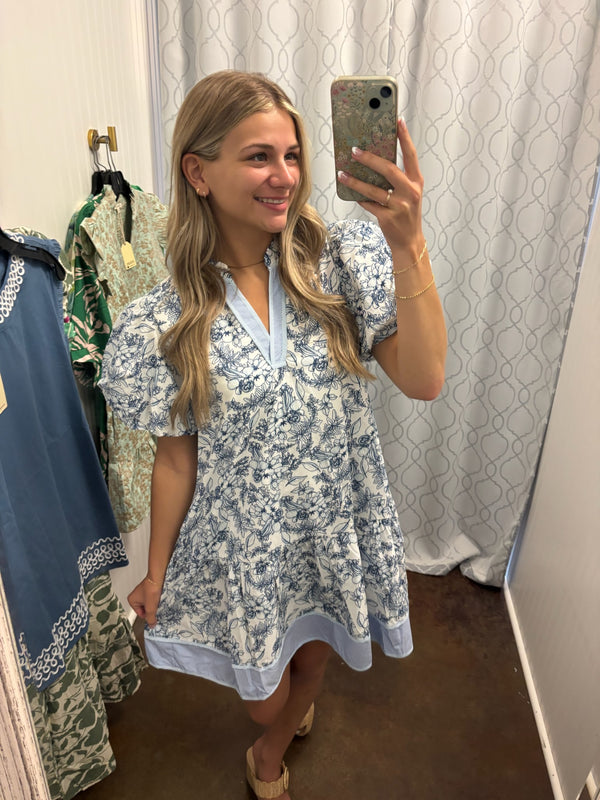 Santa Barbara Contrast Trim Dress
