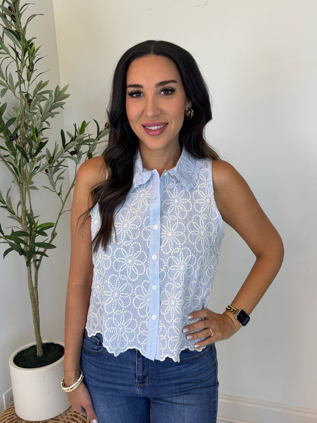Late Blooms Embroidered Blouse