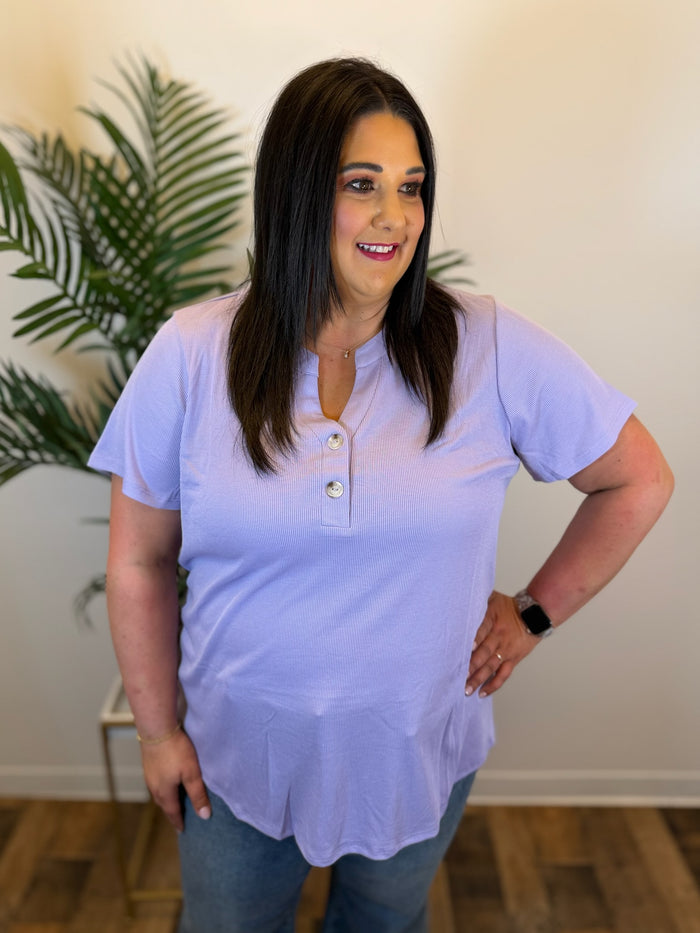 Spring Shift Ribbed Top - Plus