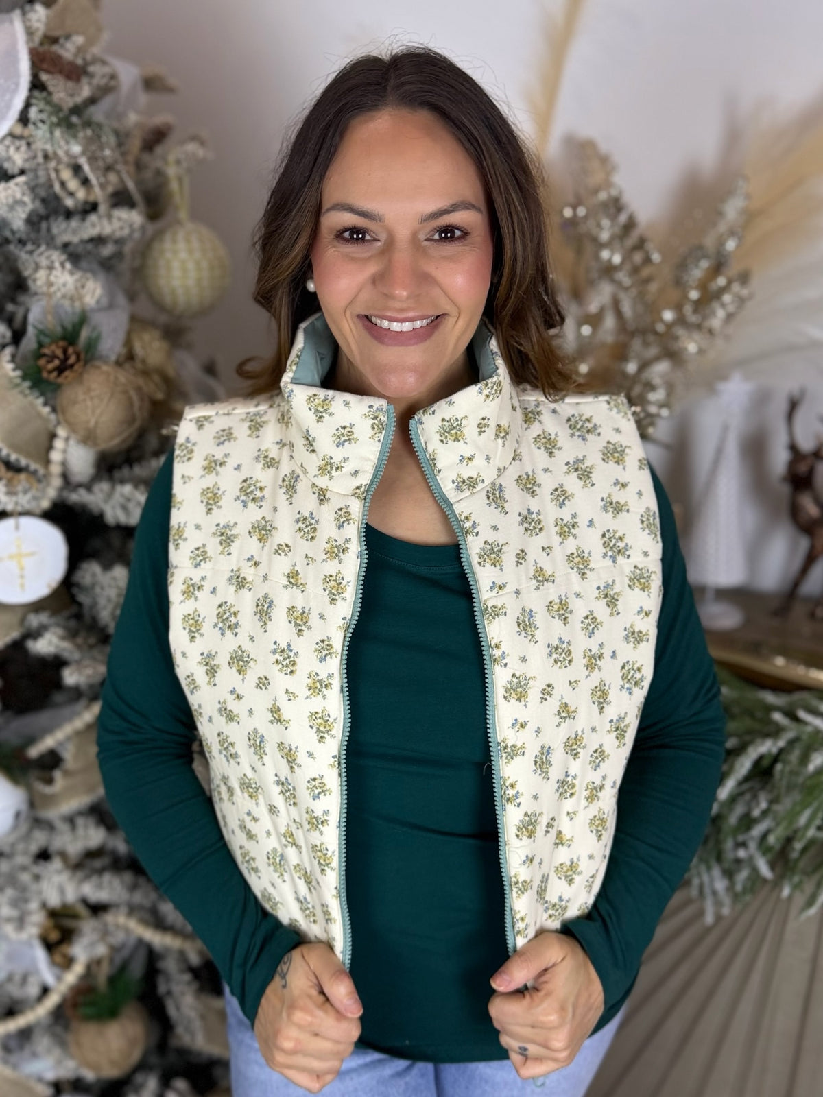 Petal Patch Puffer Vest