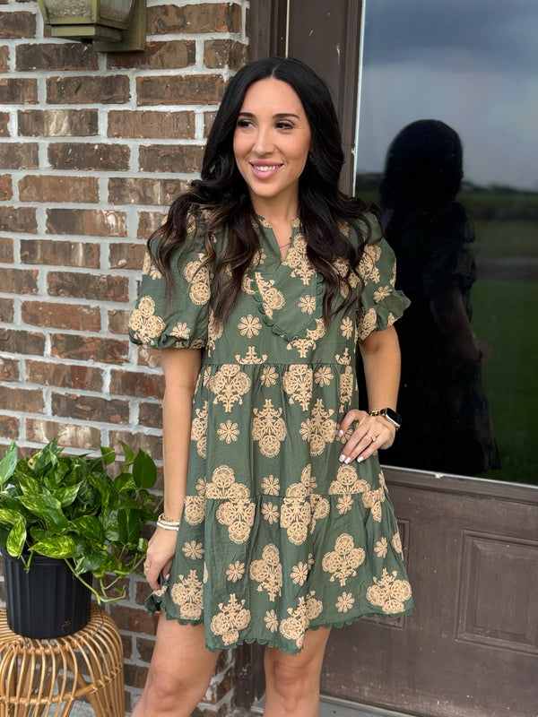 Sunlit Grove Tiered Dress
