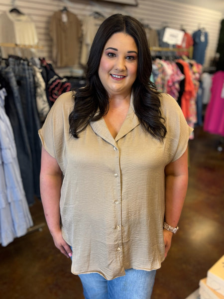 Basic is Best Button Front Blouse - Plus