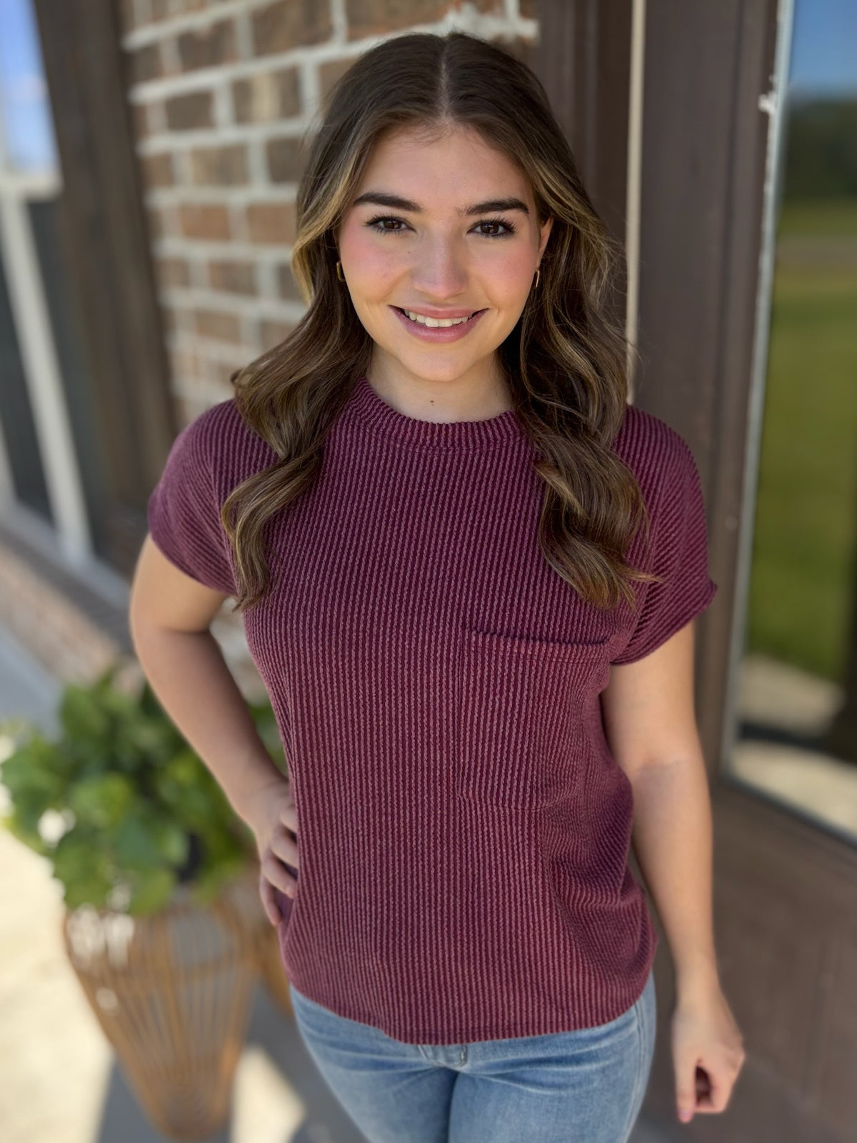 Cabin Retreat Ribbed Top