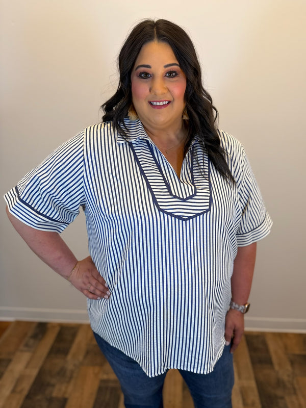 New Season Striped Top - Plus