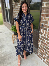 Seasonal Stroll Button Front Dress