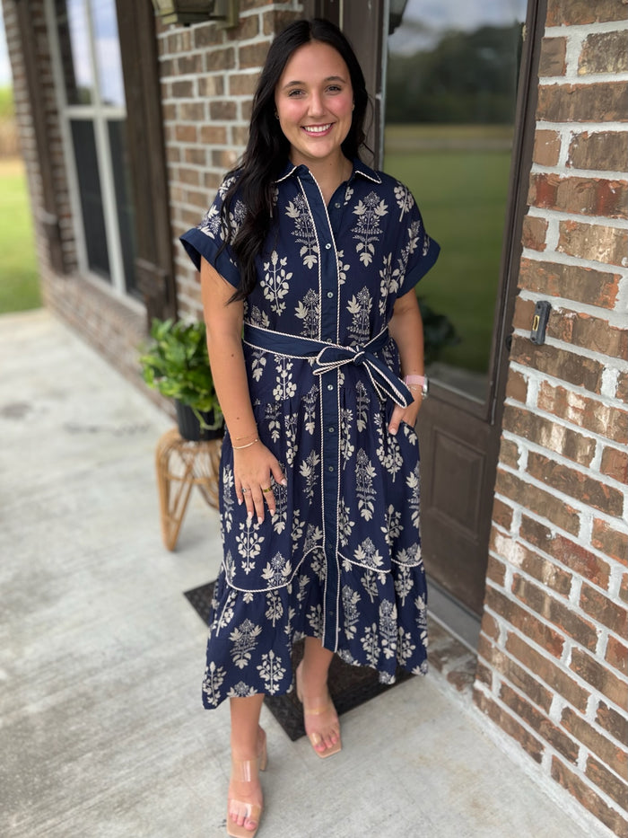 Seasonal Stroll Button Front Dress