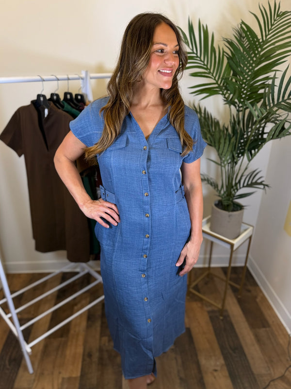 All in Favor Denim Dress