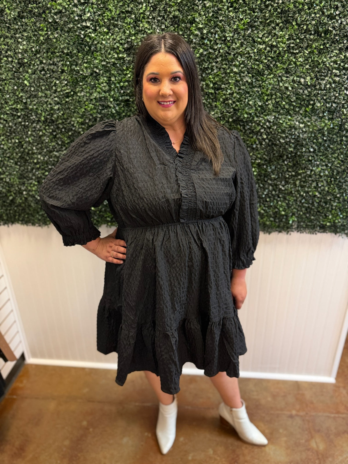 Midnight Magic Textured Dress - Plus