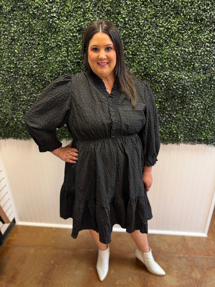 Midnight Magic Textured Dress - Plus