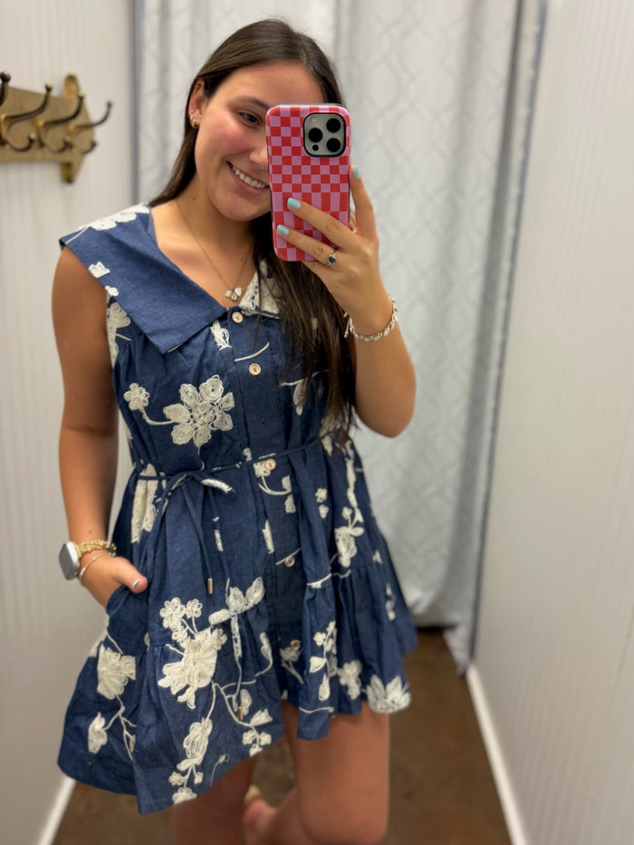 Moonlit Petals Mini Dress