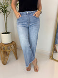Faith Frayed Wide Leg Denim - Risen