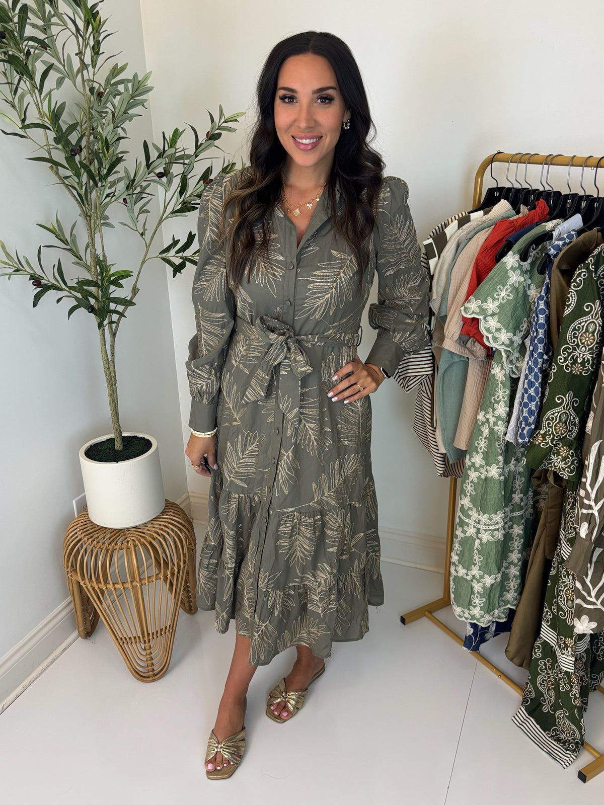 Breezy Edge Button Front Dress