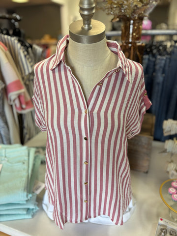 Belinda Button Front Top